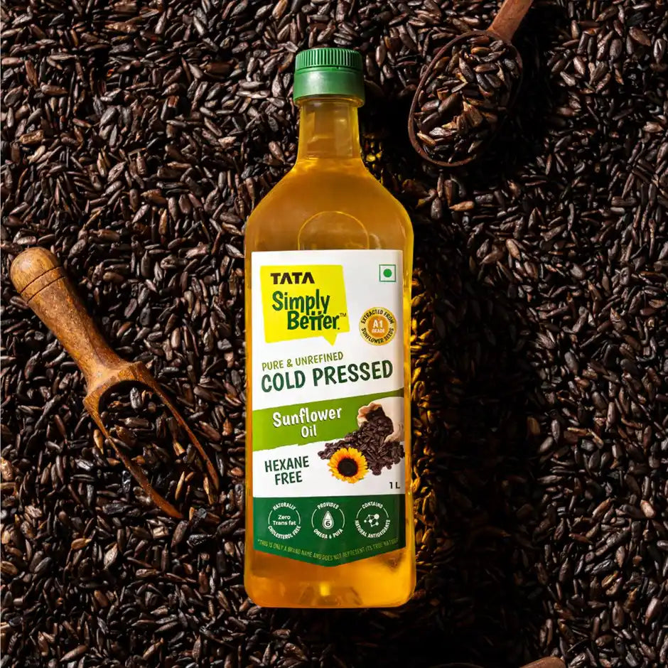 Tata Simply Better Sunflower Cold Pressed Oil Healthy Cooking Oil