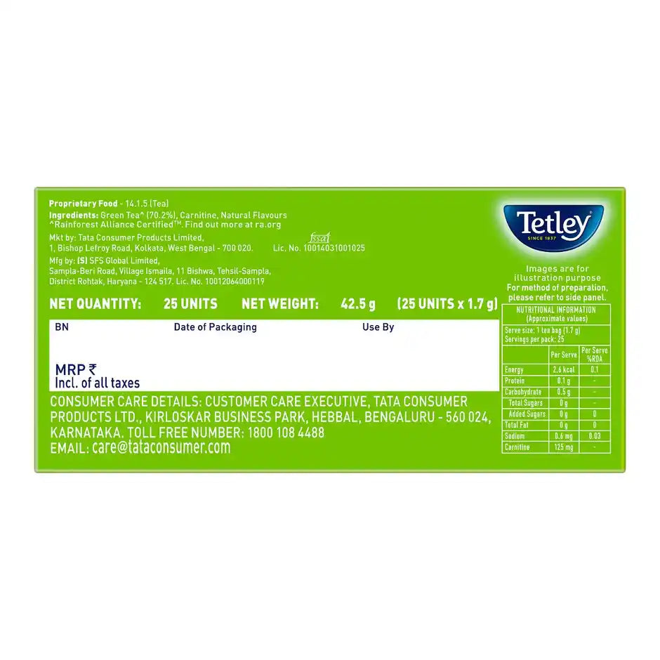 Tetley Slim Care Lemon & Honey Green Tea