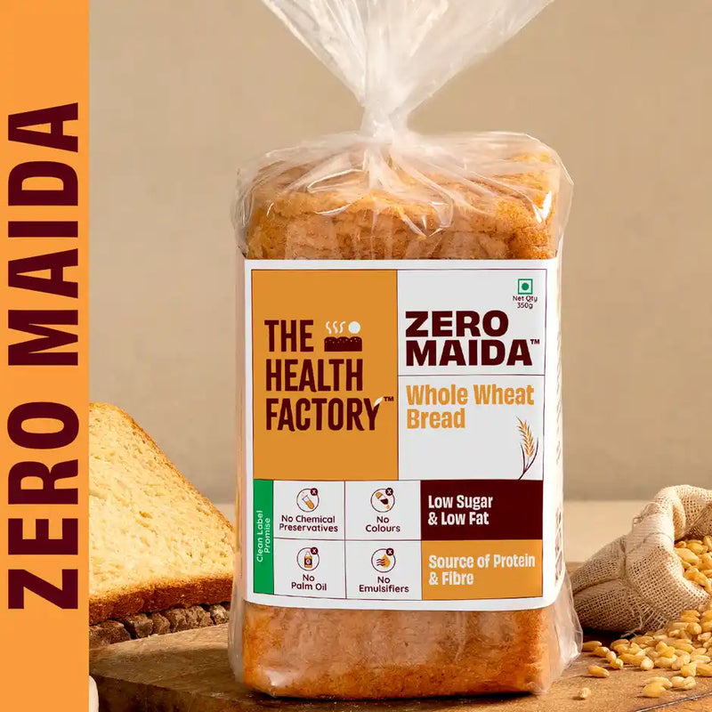 The Health Factory Whole Wheat Bread | Zero Maida | Source of Protein & Fibre