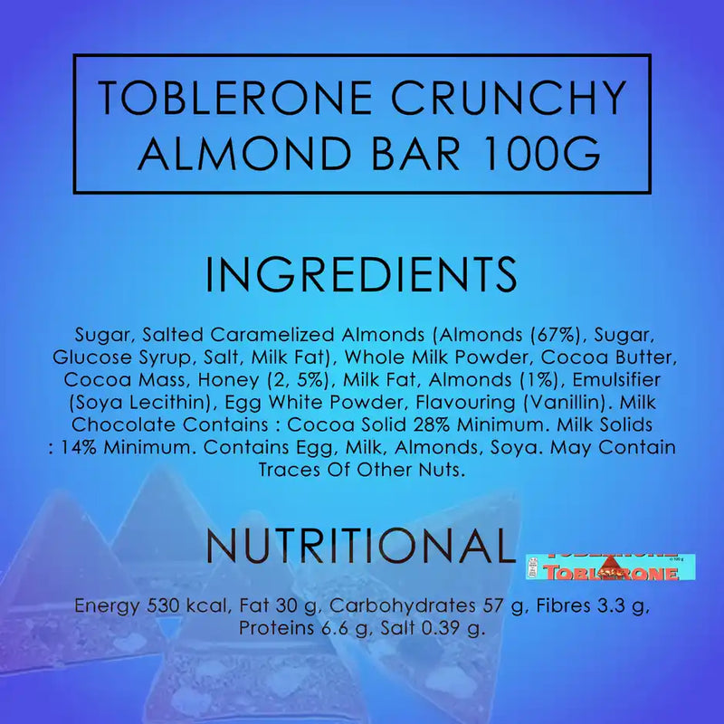 Toblerone Crunchy Almonds Chocolate Bar