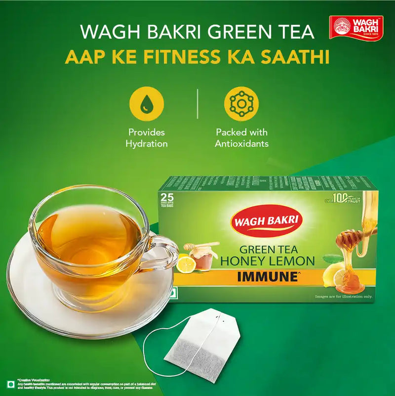 Wagh Bakri Honey and Lemon Green Tea Bags