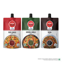 Wok Tok By Veeba Green Chilli Sauce + Red Chilli Sauce + Soya Sauce Pouch Combo