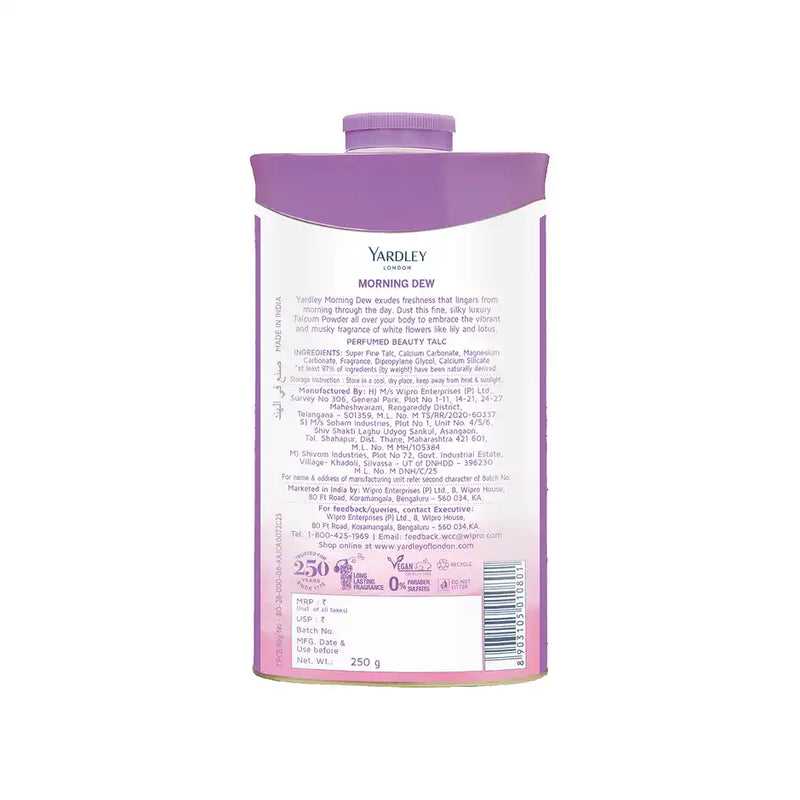 Yardley London Morning Dew Perfumed Talcum Powder For Women