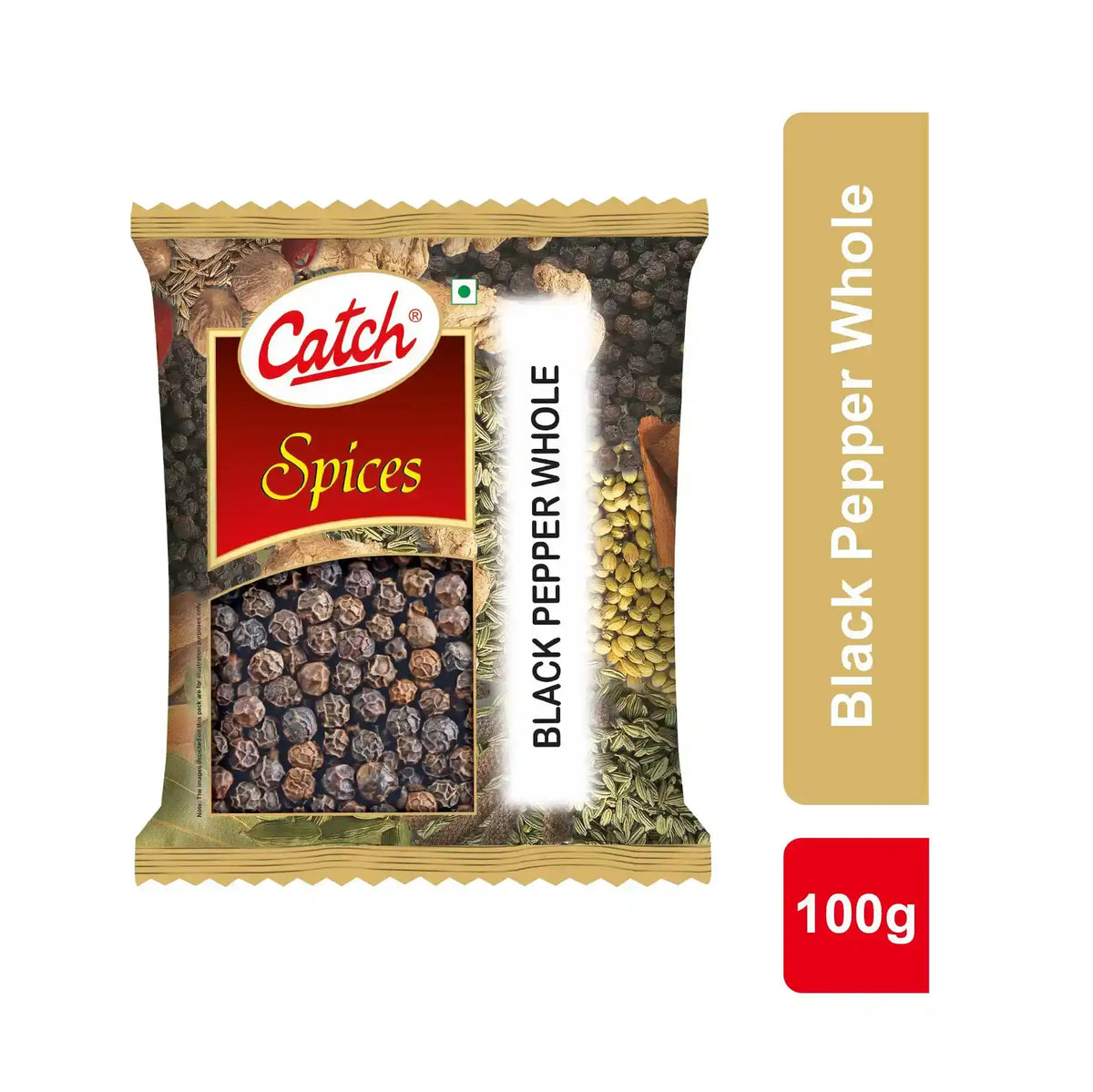 Catch Black Peppercorns Kali Mirch Whole 100g Pouch