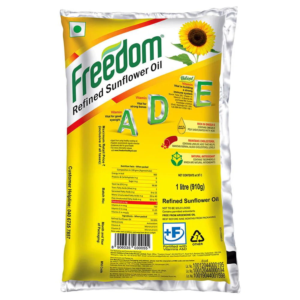 Freedom Cooking Refined Sunflower Oil