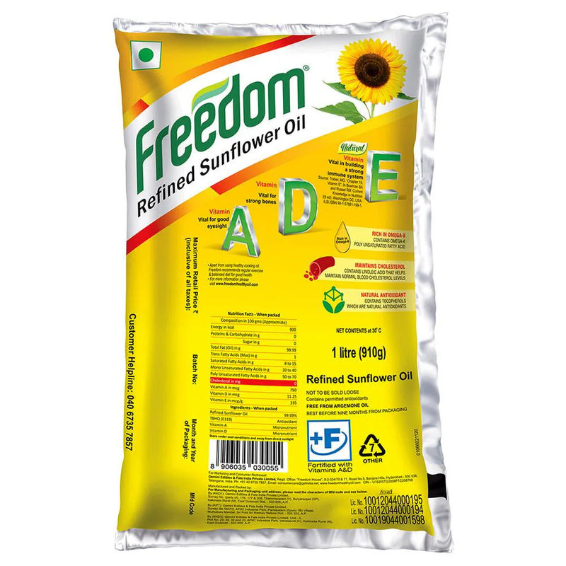 Freedom Cooking Refined Sunflower Oil