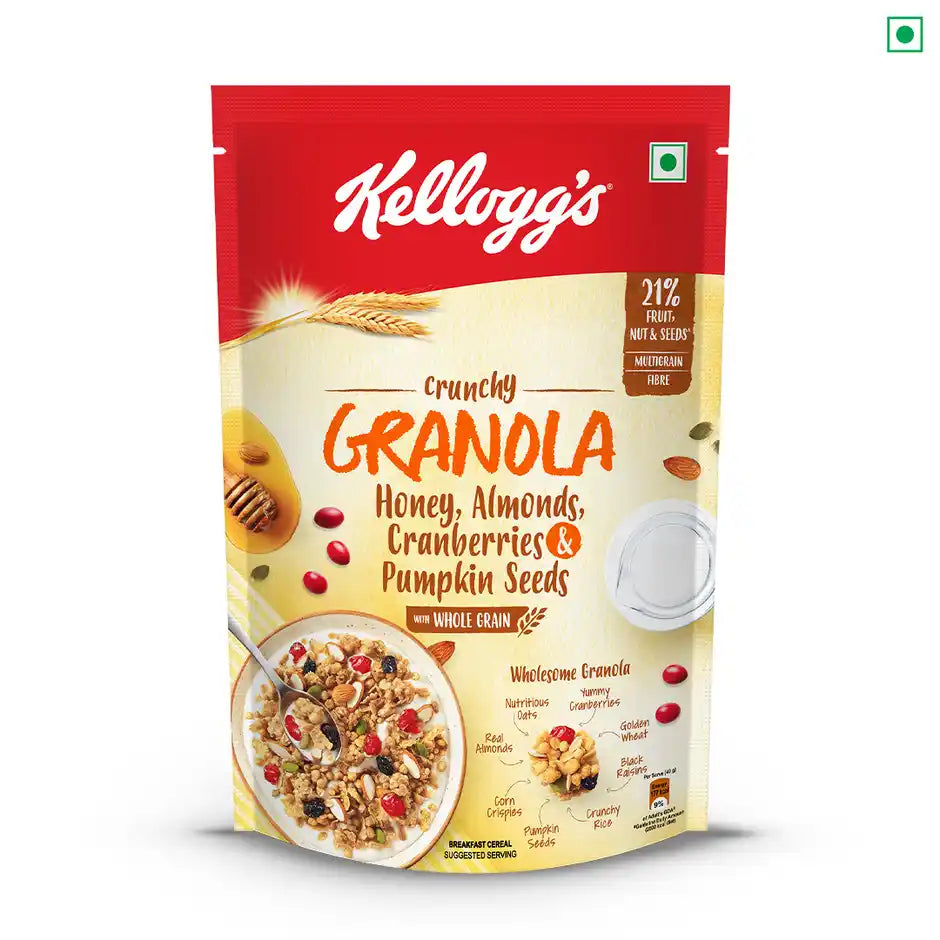 Kellogg's Crunchy Granola Honey,Almonds,Cranberries &Pumpkin Seeds Power Breakfast