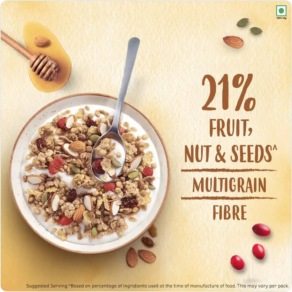 Kellogg's Crunchy Granola Honey,Almonds,Cranberries &Pumpkin Seeds Power Breakfast