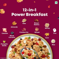Kellogg's Crunchy Granola Almond Berry Crumble 12-In-1 Power Breakfast No Maida No Palm Oil