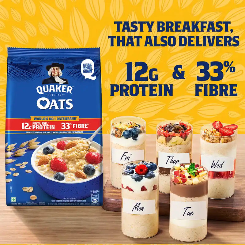 Quaker Rolled Instant Oats High Protein Breakfast Cereal