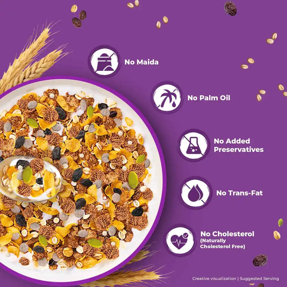 Kellogg's Millet Muesli with 84% Fruit, Seed & Multigrain High in Fibre