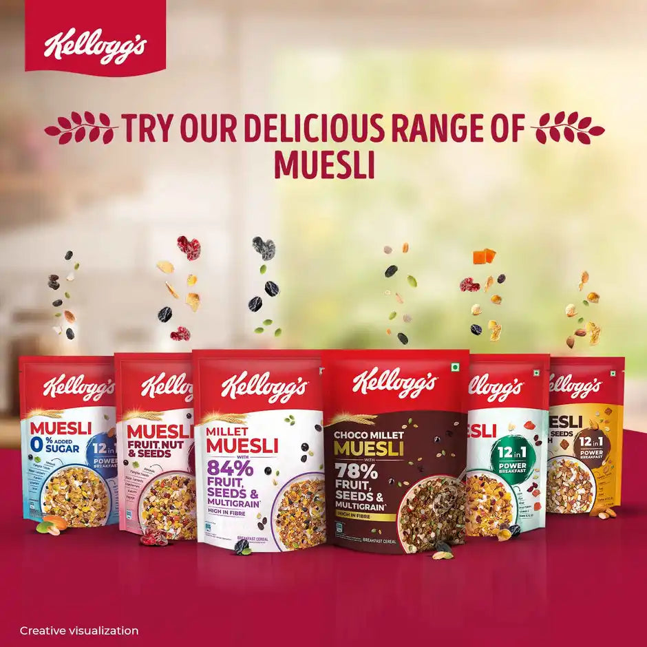Kellogg's Millet Muesli with 84% Fruit, Seed & Multigrain High in Fibre