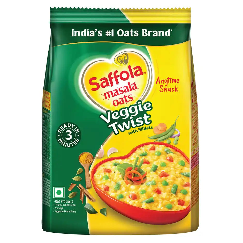 Saffola Masala Oats Veggie Twist Just 3 Mins No Added Preservatives Tasty