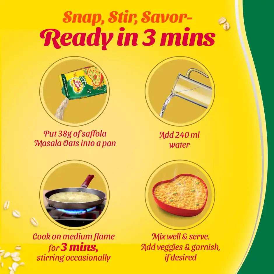 Saffola Masala Oats Veggie Twist Just 3 Mins No Added Preservatives Tasty