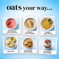 Bagrry's Rolled Oats Jar High Fibre Premium Rolled Oats Protein Rich Breakfast Cereal Wholegrain Breakfast