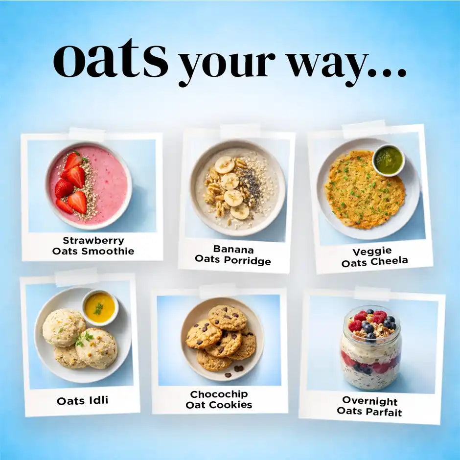 Bagrry's Rolled Oats Jar High Fibre Premium Rolled Oats Protein Rich Breakfast Cereal Wholegrain Breakfast