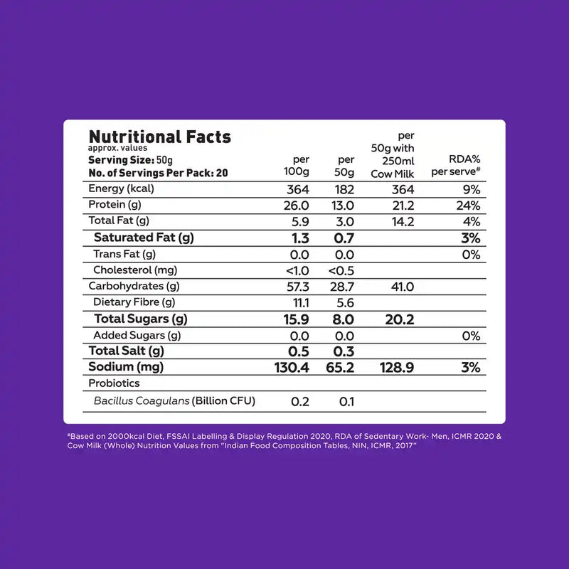 Yoga Bar 26% High Protein Oats, Dark Chocolate, No Added Sugar, High Fibre, Added Probiotics