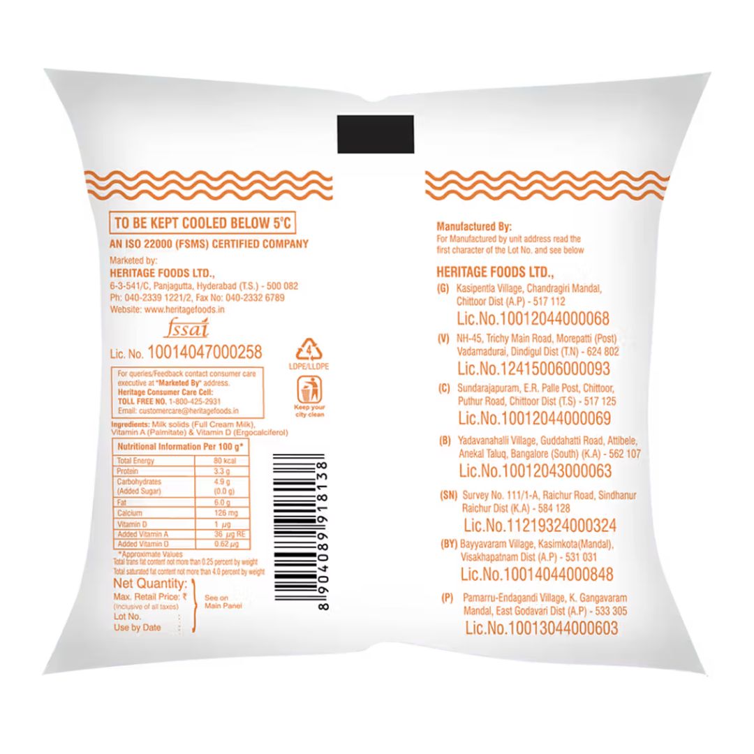 Heritage  full cream Milk