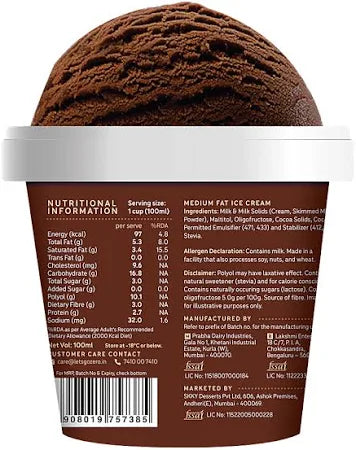 Go Zero Belgian Dark Chocolate Low Calorie Ice Cream