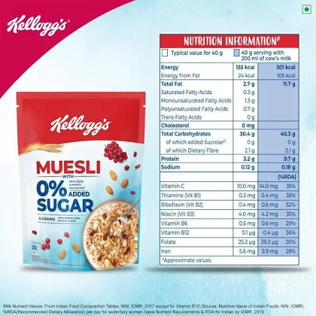 Kellogg’s Oats Muesli (0% Added Sugar)