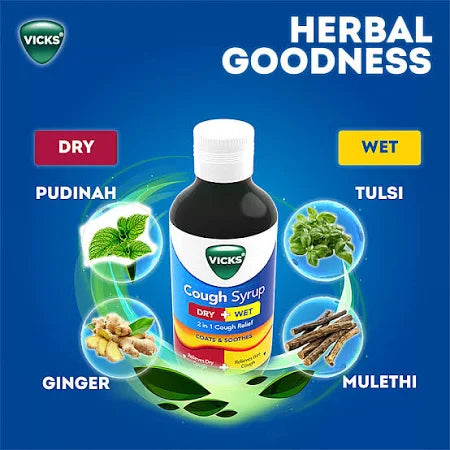 Vicks Dry And Wet Cough Relief Syrup