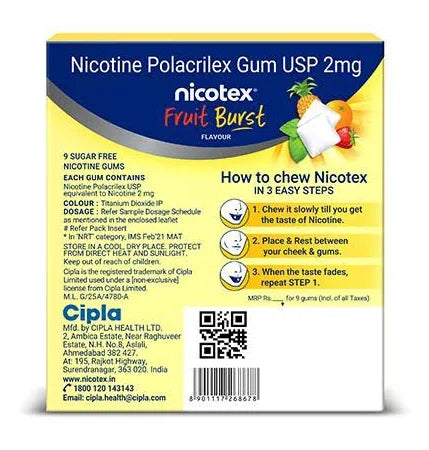 Nictex Fruit Burst Nicotine Gum