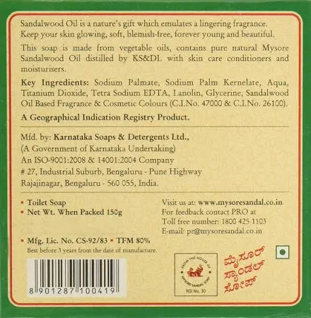 Mysore Sandal Soap With Pure Sandalwood Oil