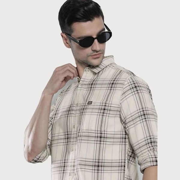 The Indian Garage Co Men's Checkered Casual Shirt
