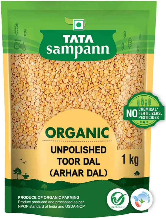Tata Sampann Organic Unpolished Toor Dal (Arhar Dal)